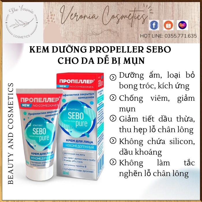 Kem dưỡng da Propeller Sebo cho da dễ bị mụn