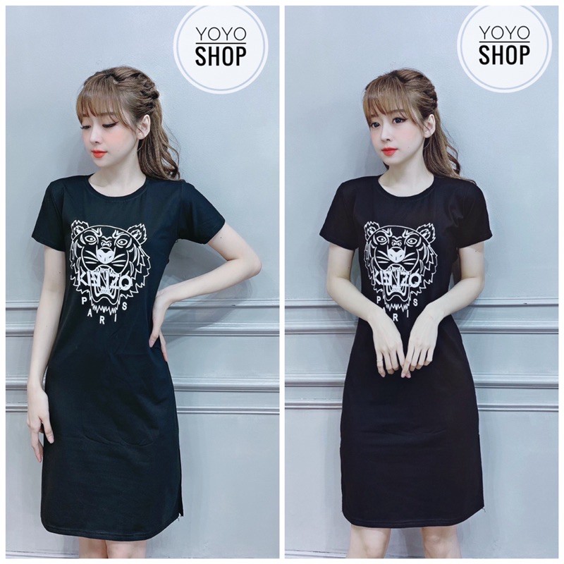 Đầm thun thái dáng suông form dài xẻ tà form dưới 60kg | BigBuy360 - bigbuy360.vn