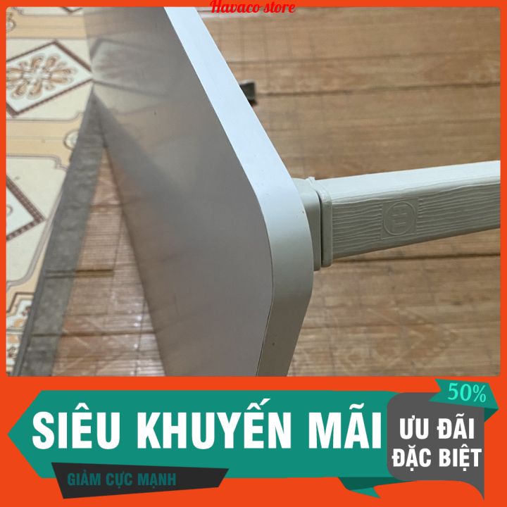 Bàn học gấp gọn ngồi bệt, bàn chân nhựa cứng 50x80 cm mặt gỗ màu trắng MDF loại đẹp Havaco CN01