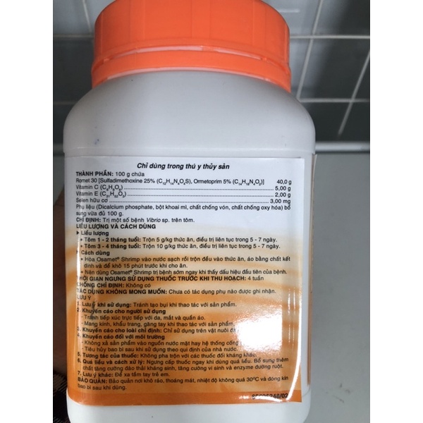 Osamet, Hộp 0.5kg, Bayer, Elanco, chuyên các bệnh gan tụy, phân trắng
