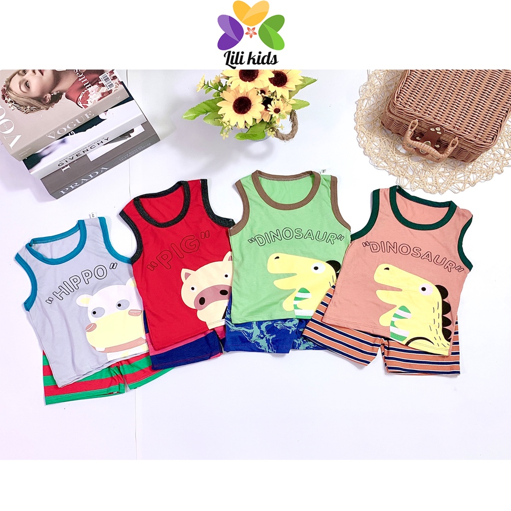 Bộ Ba Lỗ Cho Bé LILI.KIDS Chất Liệu Cotton,Cho Bé In Hình Động Vật BBL04