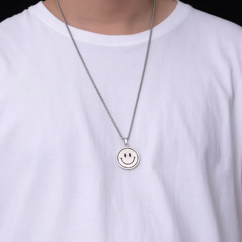 Vòng cổ Mặt Hình Mặt Cười Thiết Kế Mới Thời Trang Theo Phong Cách hip hop Dành Cho Cả Nam Và Nữ