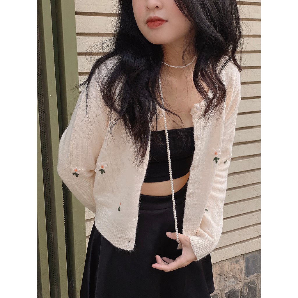 Naked By Vy - Áo len họa tiết hoa thêu Tana Cardigan | BigBuy360 - bigbuy360.vn