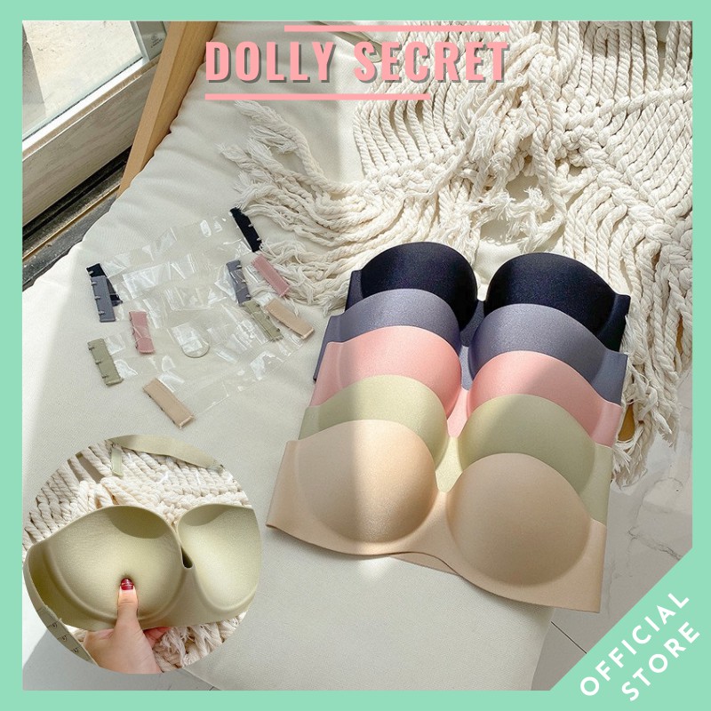 Áo lót nữ su đúc không dây chống tuột mút dày nâng ngực tặng kèm đai trong DOLLY SECRET A05 | BigBuy360 - bigbuy360.vn