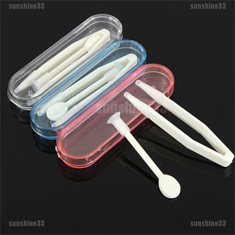 Bộ dụng cụ nhựa hỗ trợ đeo kính áp tròng nhỏ gọn tiện dụng 7 x 1.9 x 1.0cm vệ sinh an toàn