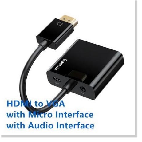 Bộ Chuyển Đổi Hdmi Sang Hdmi 1080p Nam Sang Vga Cho Bộ Chia Màn Hình Pc Laptop Hdtv Vga Hdmi - Thương Hiệu Baseus