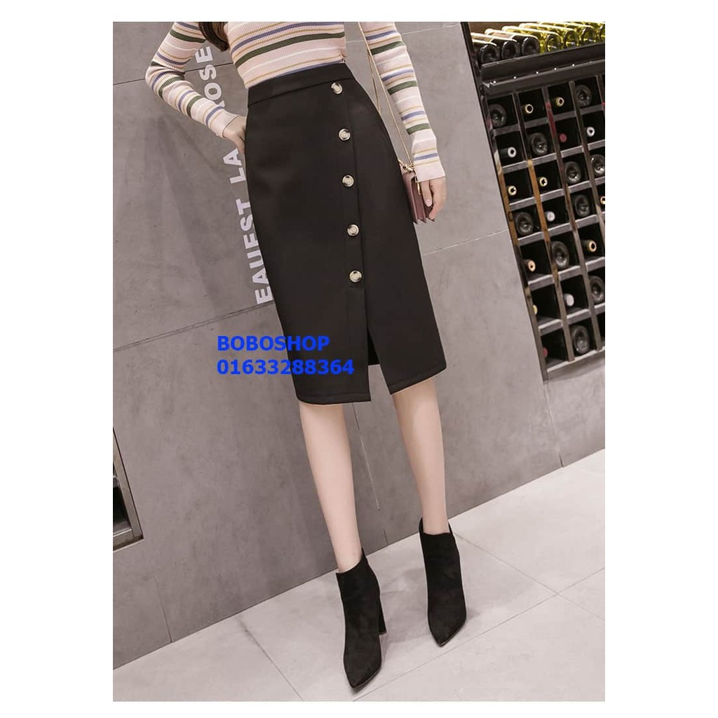 Chân Váy Nữ ❣️𝑭𝒓𝒆𝒆𝒔𝒉𝒊𝒑❣️ Chân Váy Phối Nút Sang Chảnh Helen - Hàng thiết kế phom chuẩn đẹp