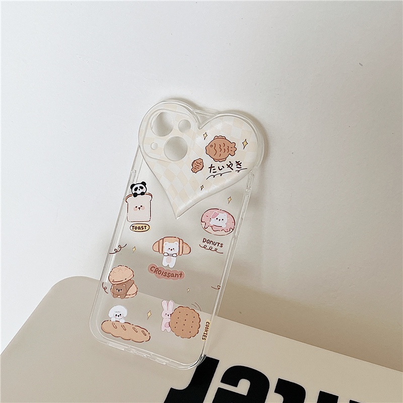 Ốp lưng iphone Ốp Điện Thoại Trong Suốt Họa Tiết Động Vật Bánh Mì Cho Apple iphone 13 xs/7/8/Pro/Max/Mini Dinuo case