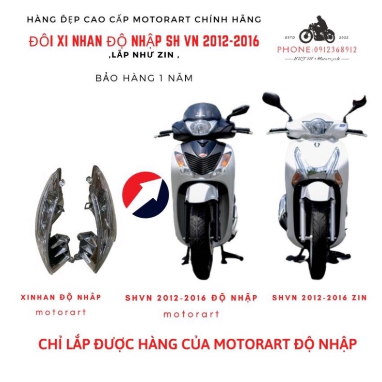 Xi Nhan Trước Kiểu Sh Ý Cho Sh Việt 2012  - 2016 Độ Nhập Moto Air