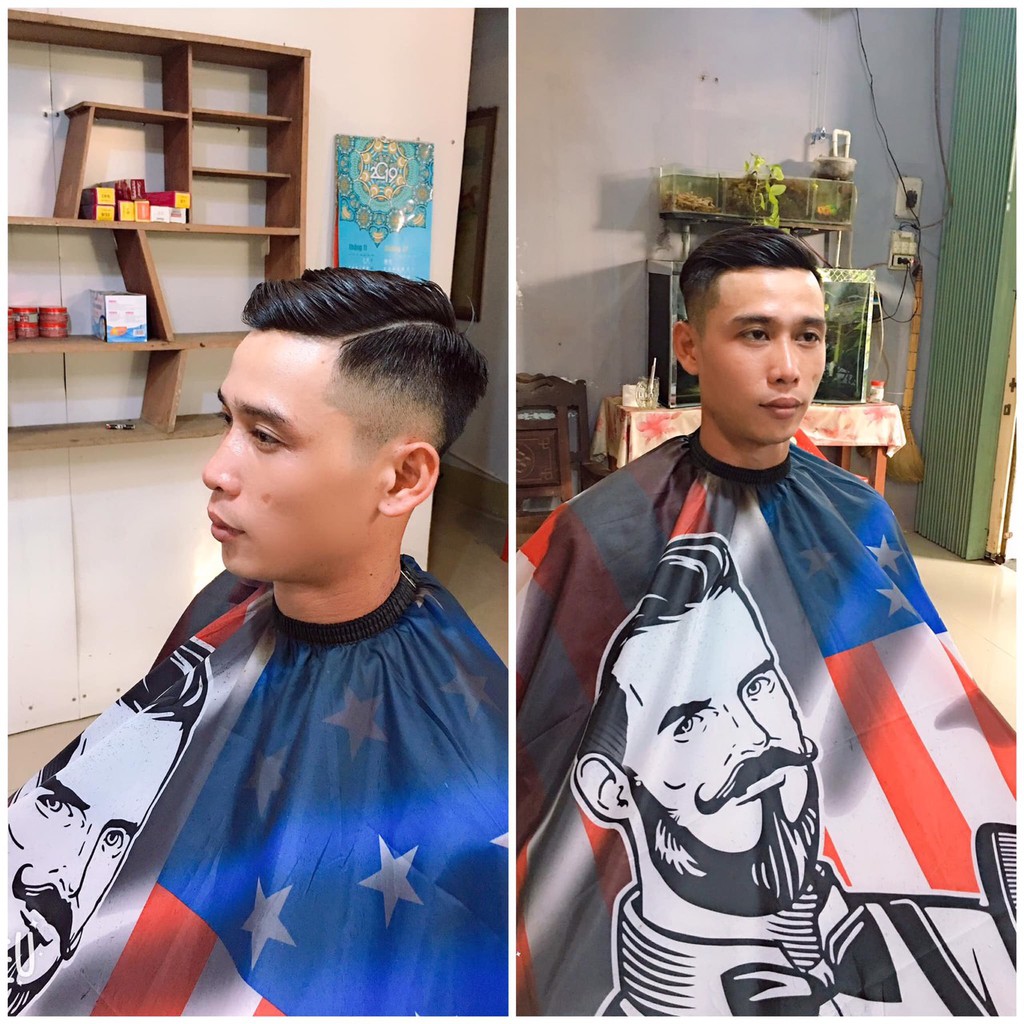 [Free Ship] Áo choàng cắt tóc , khăn choàng cắt tóc BARBER BA09