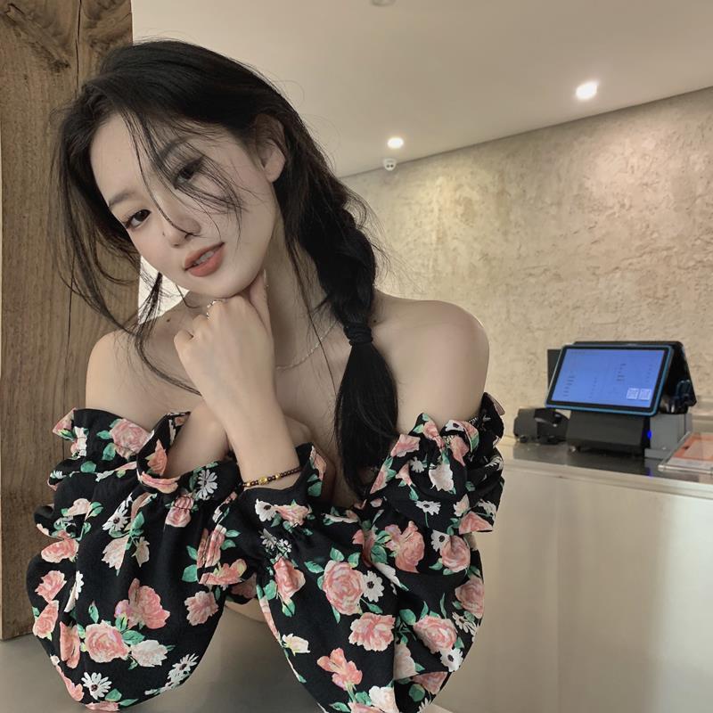 Áo Sơ Mi Voan Hoa Dài Tay Thời Trang Retro Pháp Dành Cho Nữ