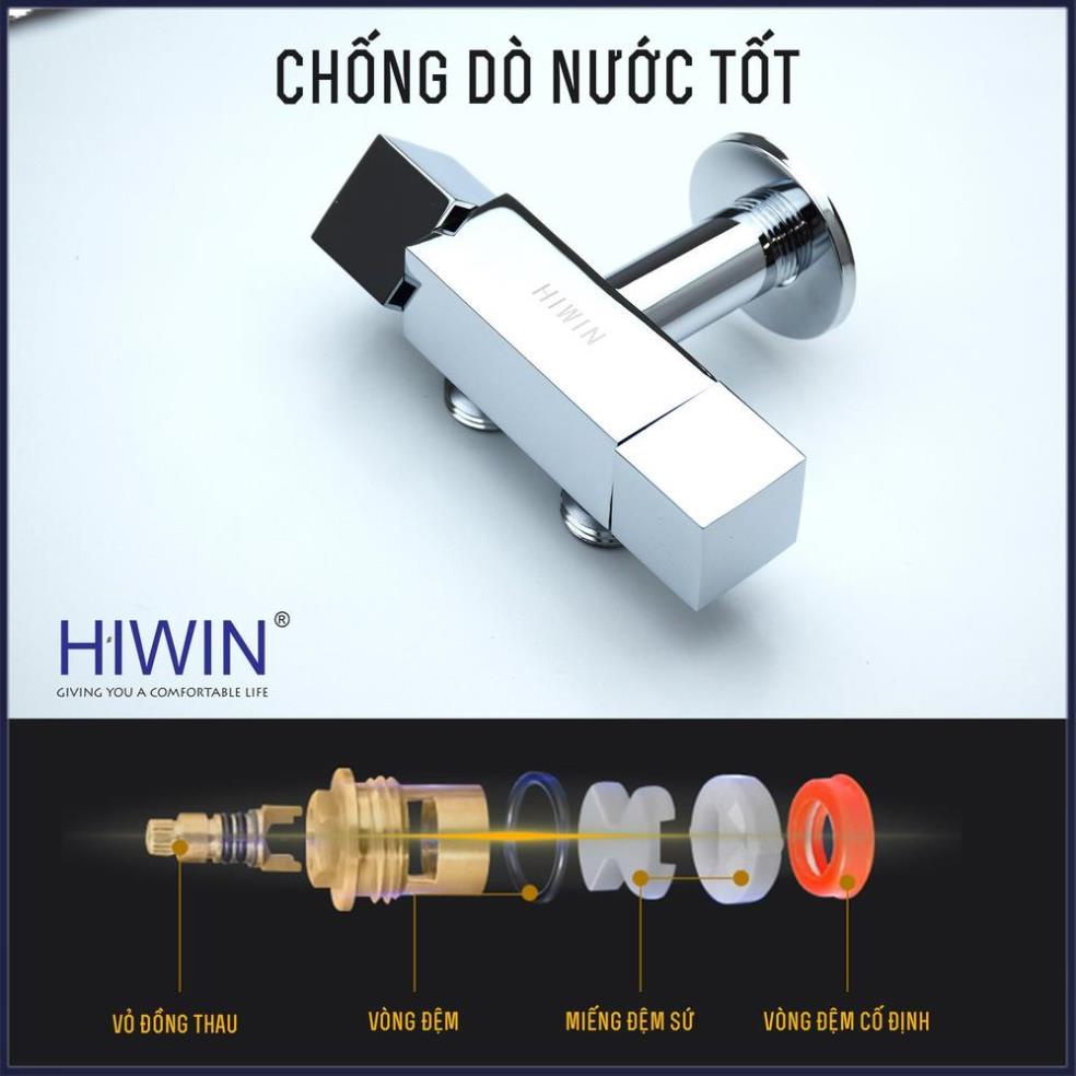 Van T chia nước vòi sen vòi xịt, van giảm áp lực nước chất liệu đồng mặt gương HIWIN JF-064