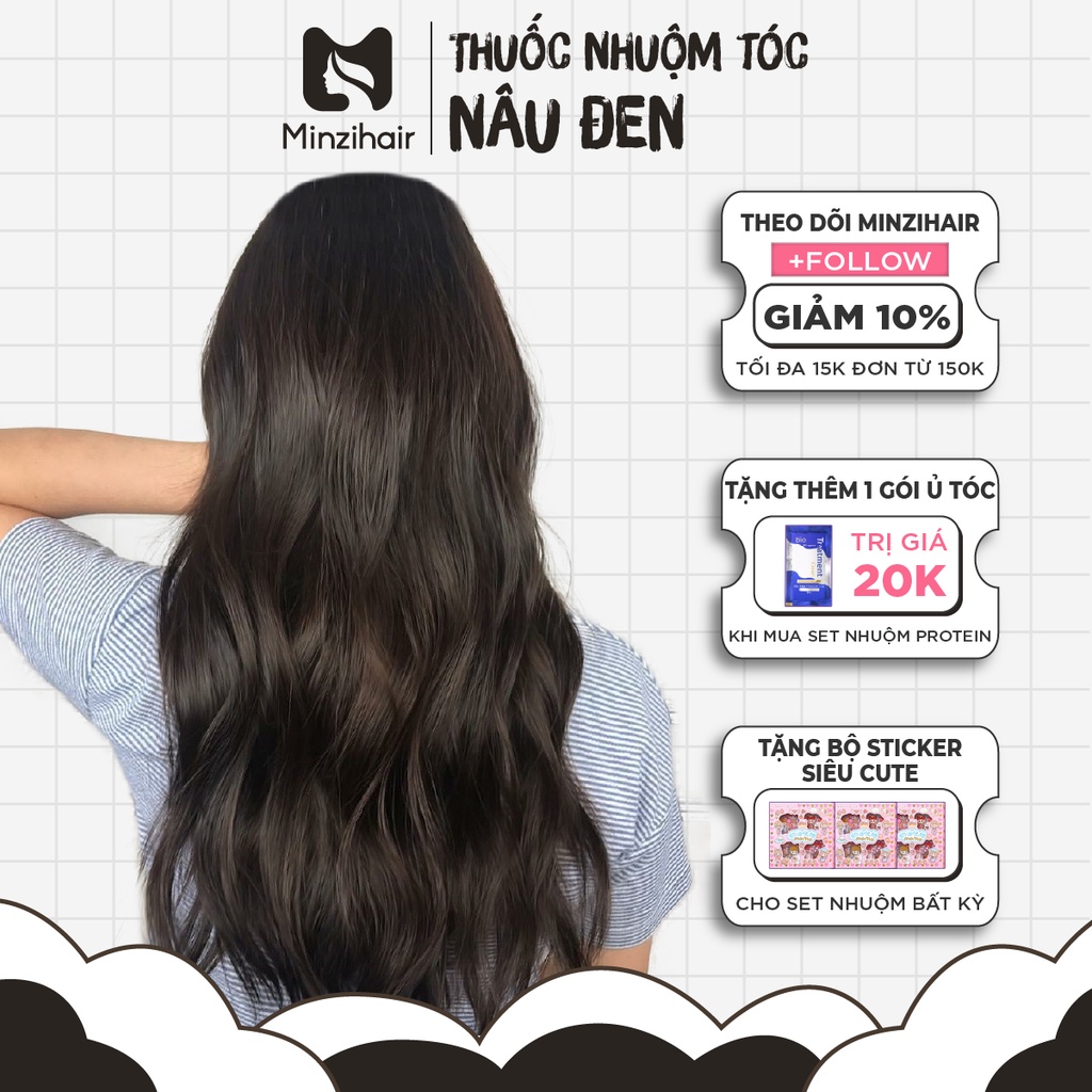 Thuốc Nhuộm Tóc Màu Nâu Đen - Lên Từ Mọi Nền Tóc - Minzihair