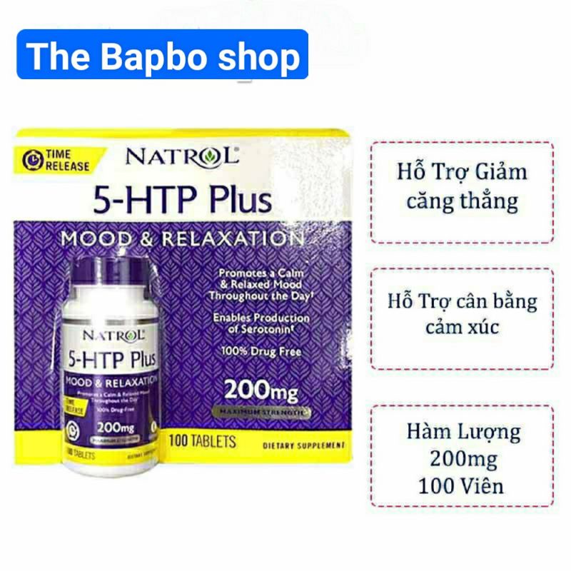 Viên uống giảm stress và tạo hưng phấn Natrol 5-HTP Plus 100mg - 200mg của Mỹ