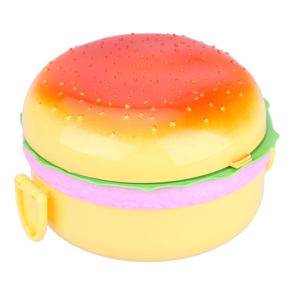 Hộp Cơm Bento 3 Tầng Hình Hamburger Màu Trắng