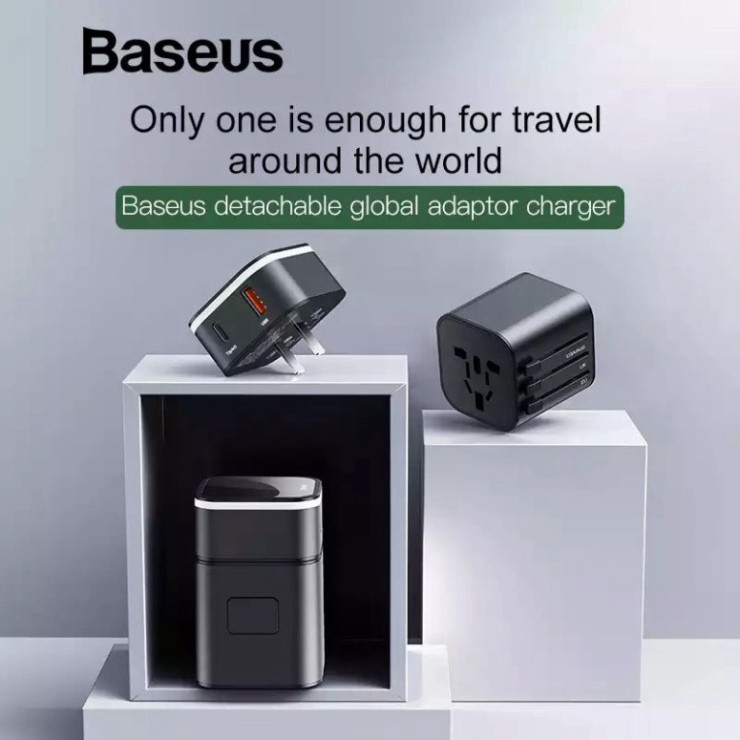 BUNG NÔ GIÁ Bộ sạc nhanh du lịch đa năng Baseus Removable 2 in 1 Universal Travel Adapter PPS Quick Charger Edition 18W 