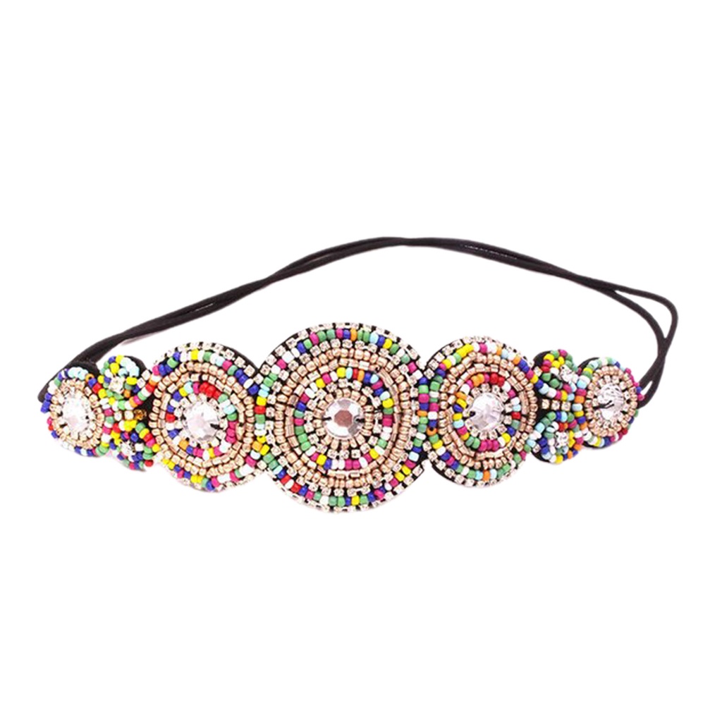 Băng Đô Cài Tóc Co Giãn Đính Đá Phong Cách Bohemian Thời Trang Cho Nữ