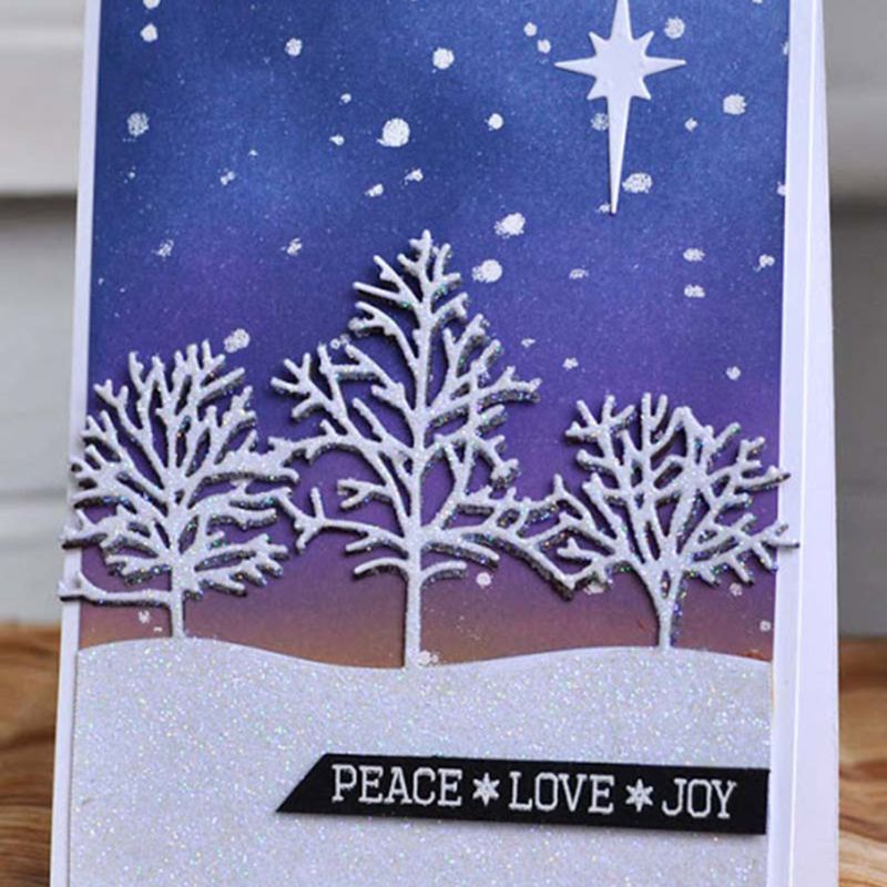 Khuôn Cắt Giấy Kim Loại Hình Khu Rừng Giáng Sinh