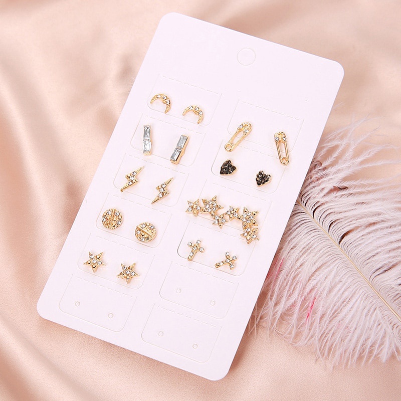 Set 9 Đôi Bông Tai Thời Trang Xinh Xắn Cho Nữ