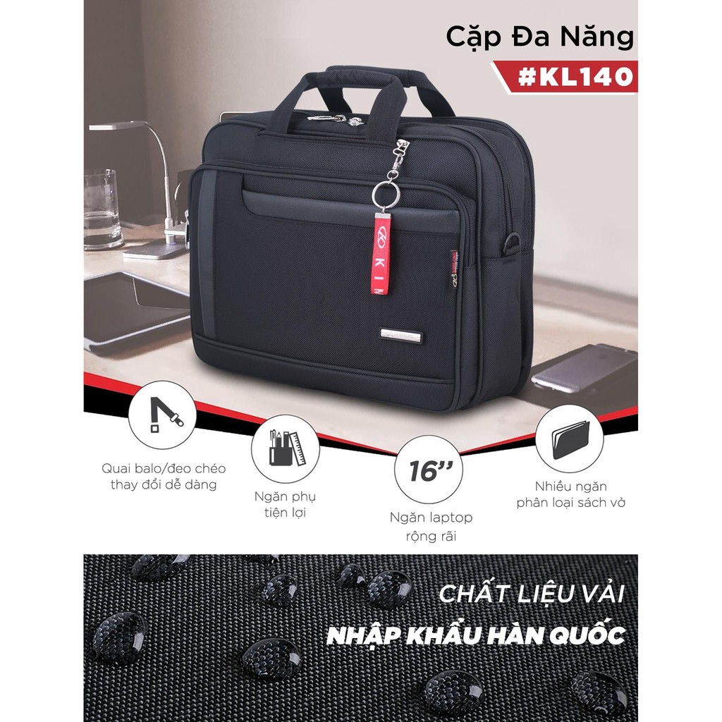 (Mới) Cặp đen học sinh 2 và 3 cao cấp Kim Long KL140 | BigBuy360 - bigbuy360.vn