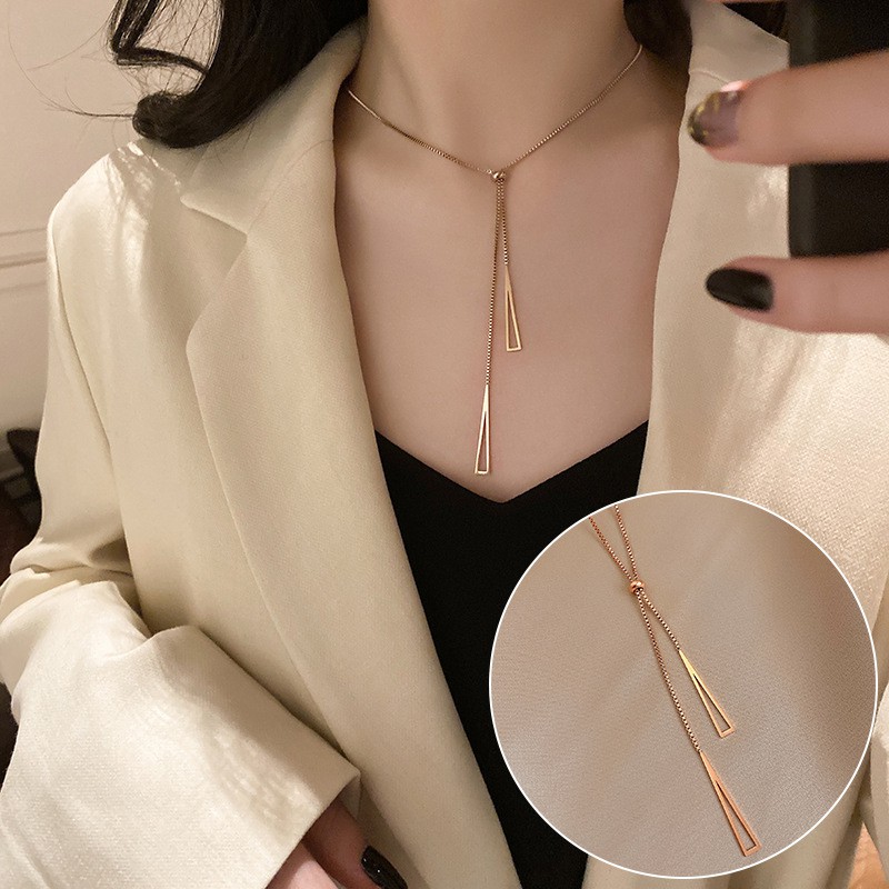 Vòng cổ mặt 2 sợi đan chéo LOPADA phiên bản sang chảnh Hàn Quốc
