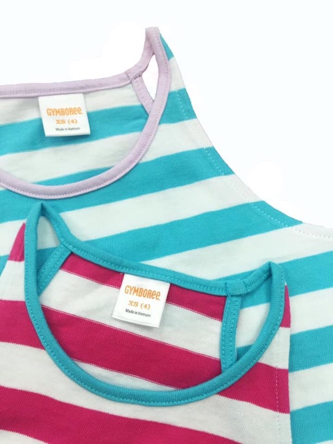 Đầm thun 2 dây cổ yếm Gym, size 2-4t