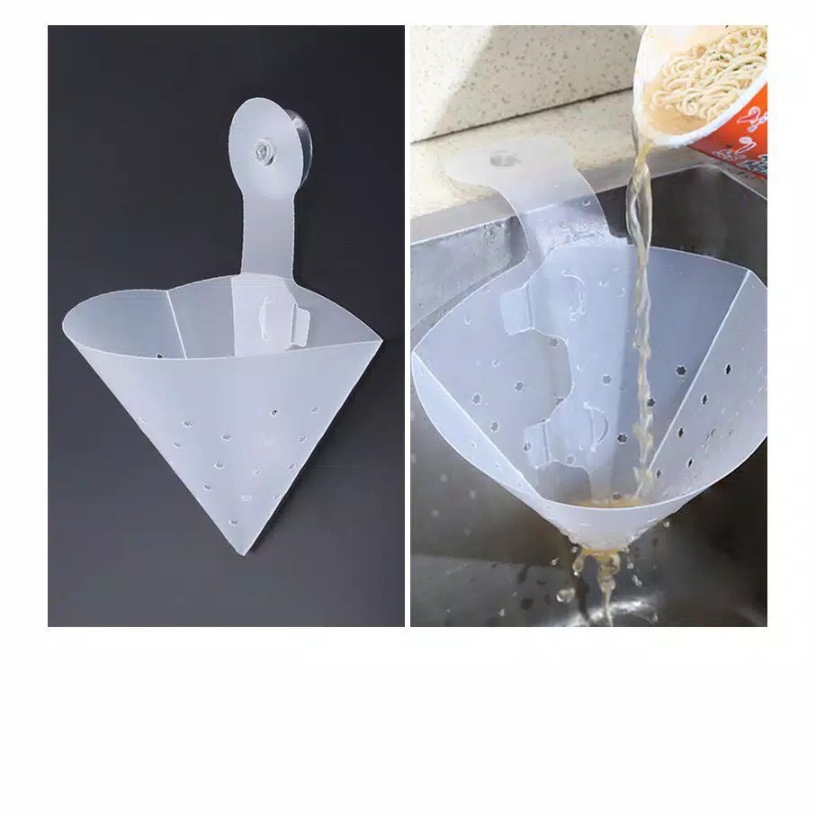 Phễu Lọc Rác/ Thức Ăn Thừa Nhựa Trắng Tiện Ích - Phễu Lọc Rác Tam Giác- Phễu Lọc Rác Đa Năng Dumi Shop