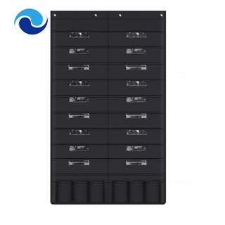 20 Pocket Door Hanging File Organizer with Name Tag,Black Wall Storage Pocket Charts with 4 Hangers