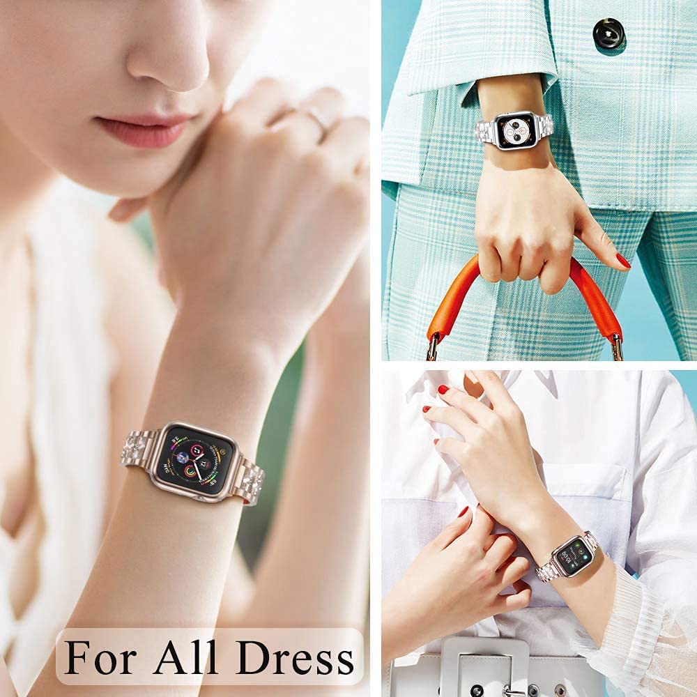 Dây Đeo Kim Loại 38mm 40mm/41mm 42mm 44mm/45mm Cho iWatch Series SE/7/6/5/4/3/2/1