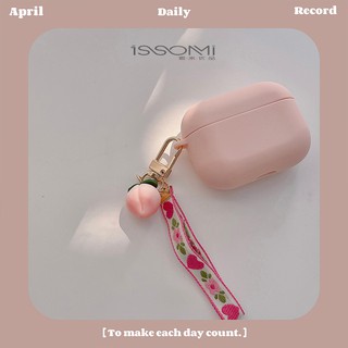 Vỏ Bảo Vệ Hộp Sạc Tai Nghe AirPods 1 2 3 Pro Apple Bằng Silicon Mềm Màu Hồng Đào Hồng Dễ Thương