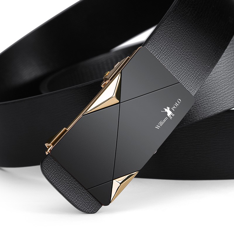 Thắt lưng Nam thời trang - da bò, mặt kim loại cao cấp nhập khẩu chính hãng William Polo - Bảo hành 12 tháng