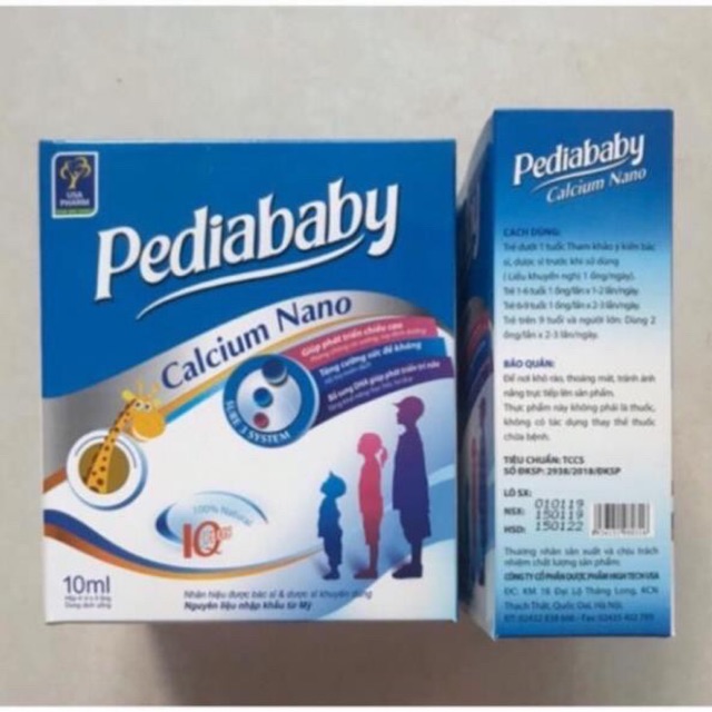 Pediababy canxi Dùng cho trẻ em chậm lớn , còi xương , biếng ăn, gầy yếu