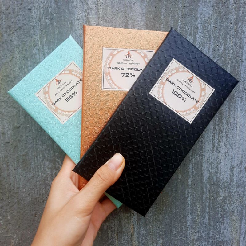 Socola đen 100% nguyên chất cacao, không đường, đắng đậm - Bản Cacao - Vietnam Dark chocolate sugar free
