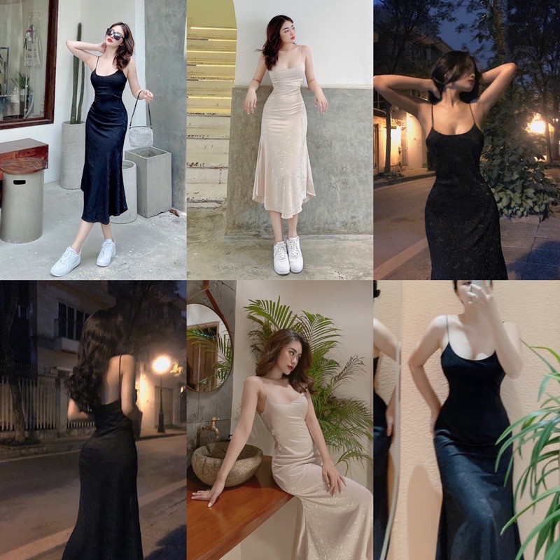 Đầm Lụa 2 Dây Hàng Thiết Kế