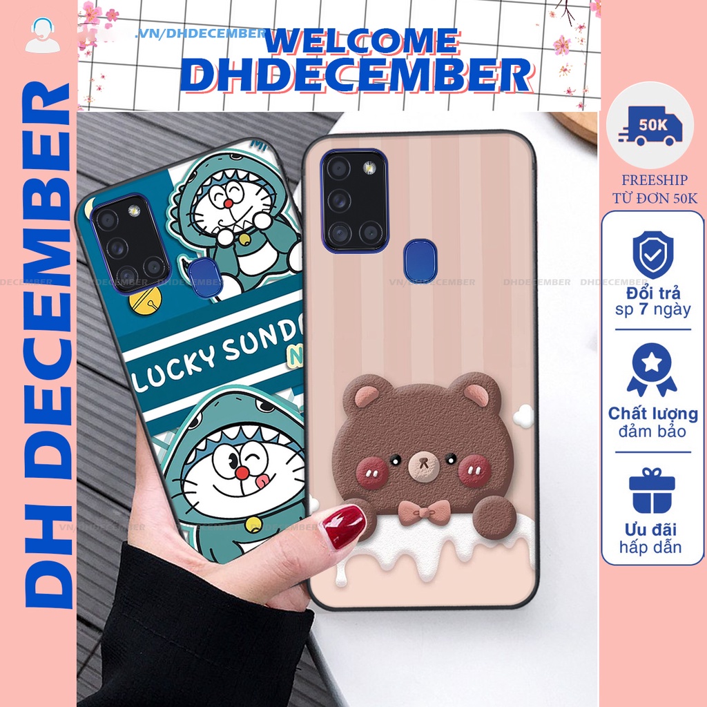 Ốp lưng Samsung Galaxy A21S in hình gấu K@ws, gấu nâu, dor@emon RẺ- ĐẸP- BỀN
