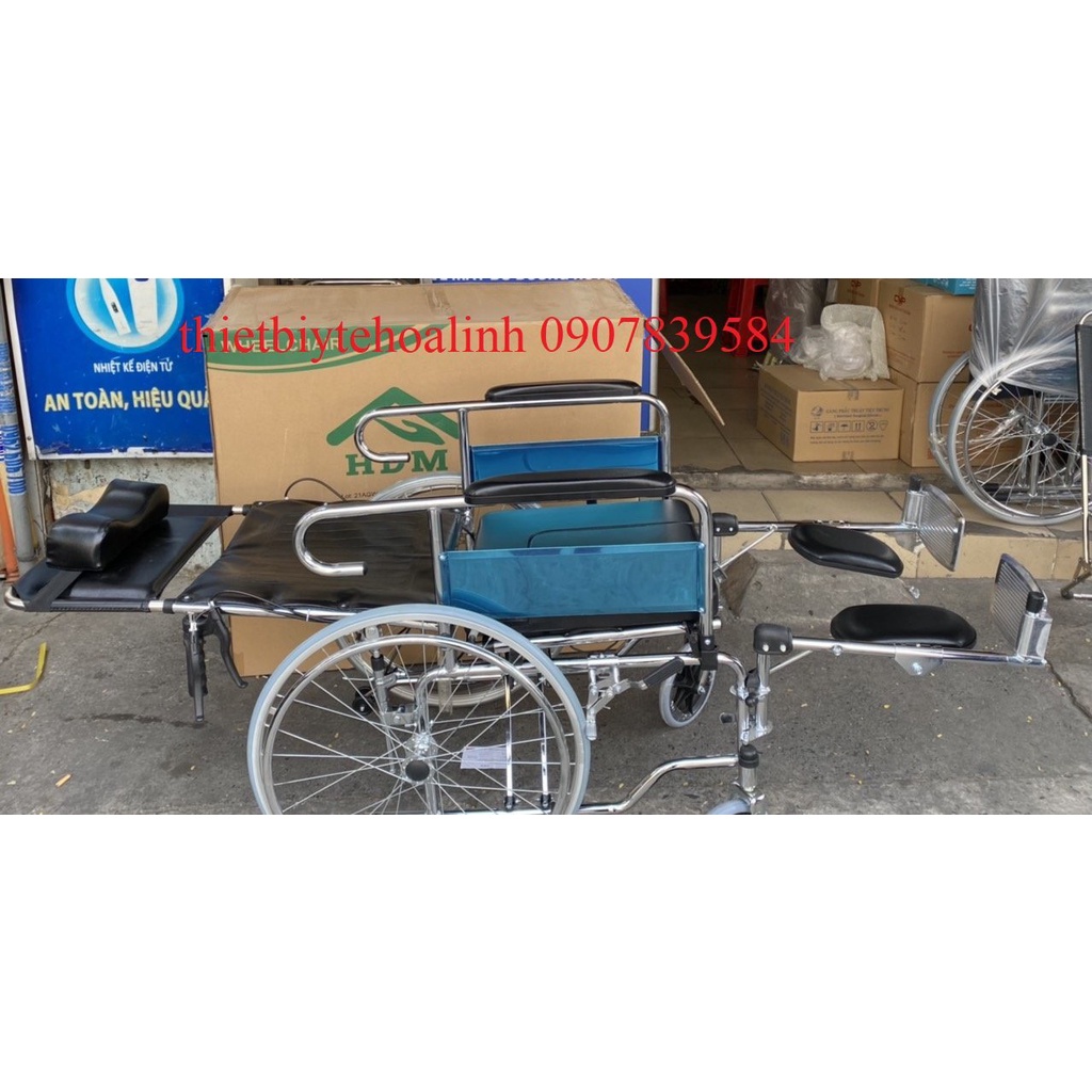 Xe lăn đa năng Lucass X-7 có bô vệ sinh, ngã nằm, chống lật SHIP NHANH 30P