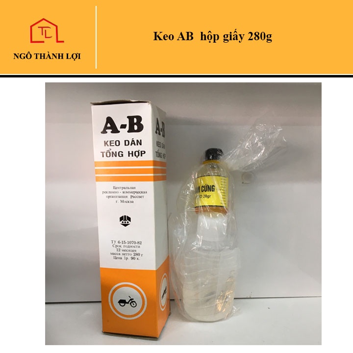 Keo AB hộp giấy 280g , keo dán đa năng Liên Xô, độ bám dính cao, phù hợp với mọi chất liệu