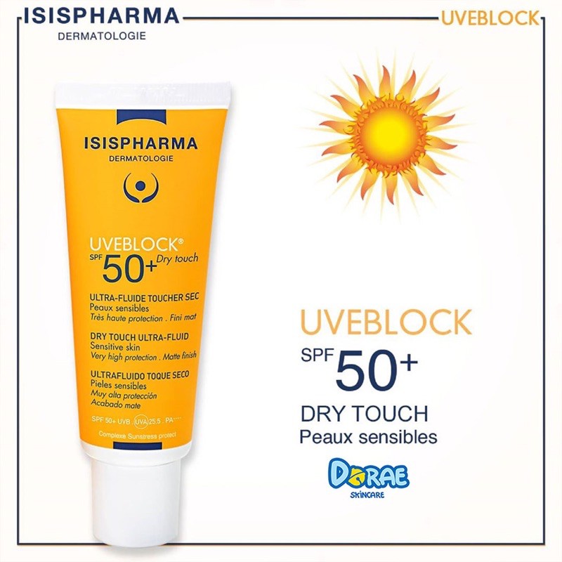 ✅[ CHÍNH HÃNG] Kem chống nắng Isispharma Uveblock Dry touch SPF 30, 50+( tinted: màu da và invisible:màu sáng)cho da dầu