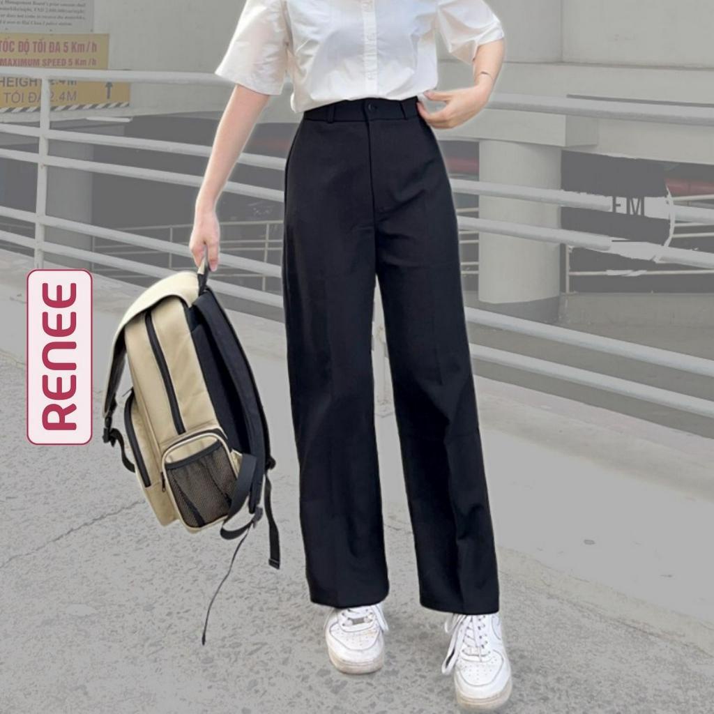 Quần vải ống rộng culottes đi học chất ruby đẹp lưng chun sau cạp cao dáng suông 1 cúc Ulzzang Q82