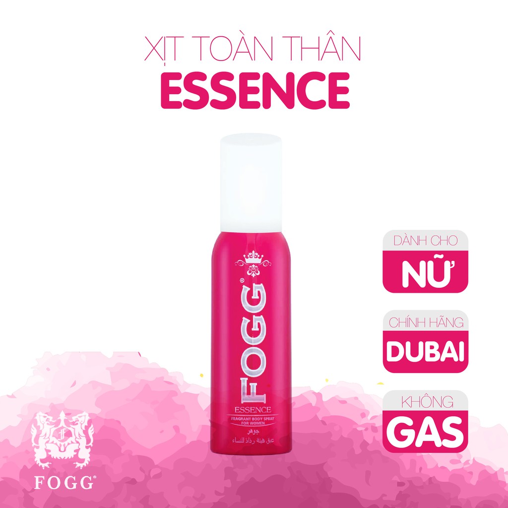 Xịt toàn thân nước hoa FOGG Essences dùng để khử mùi,tạo mùi thơm,dùng được cho cả nam và nữ,lưu hương lâu đến 8 tiếng