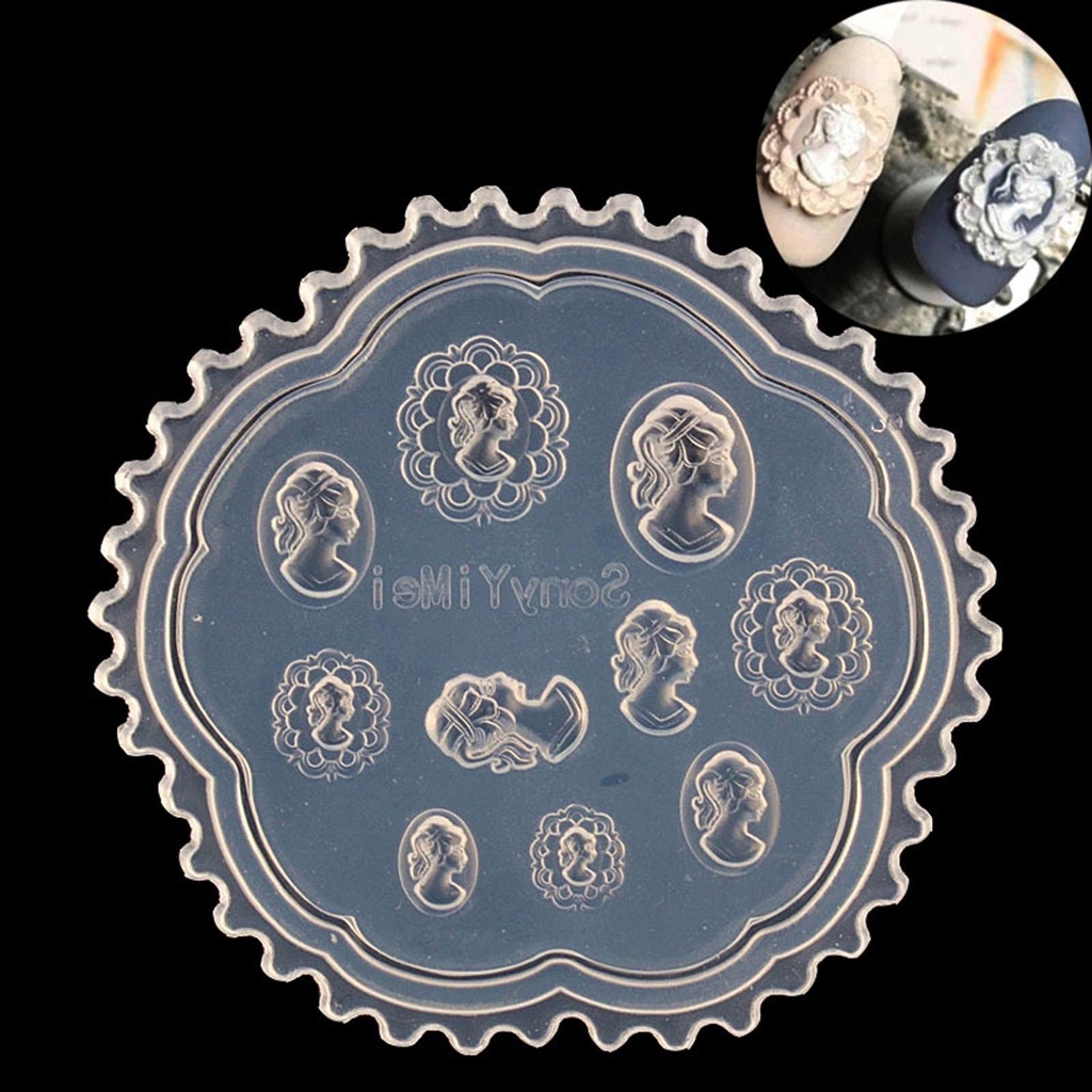 OCEANMAP Khuôn Silicone Làm Móng Tay 3D Hình Hoa Cúc Xinh Xắn