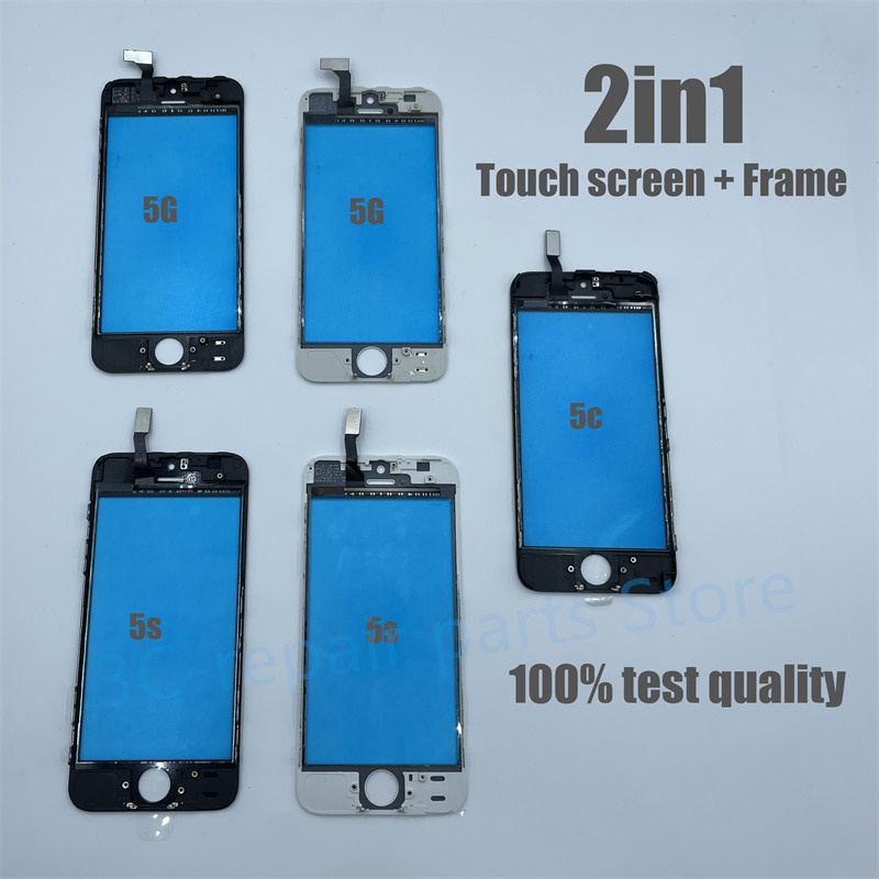 Màn hình cảm ứng mới + Khung viền cho iphone 5 5S 5C 6 6S Plus iphone 7 7plus 8 8plus Bộ số hóa kính phân tán Kính ngoài