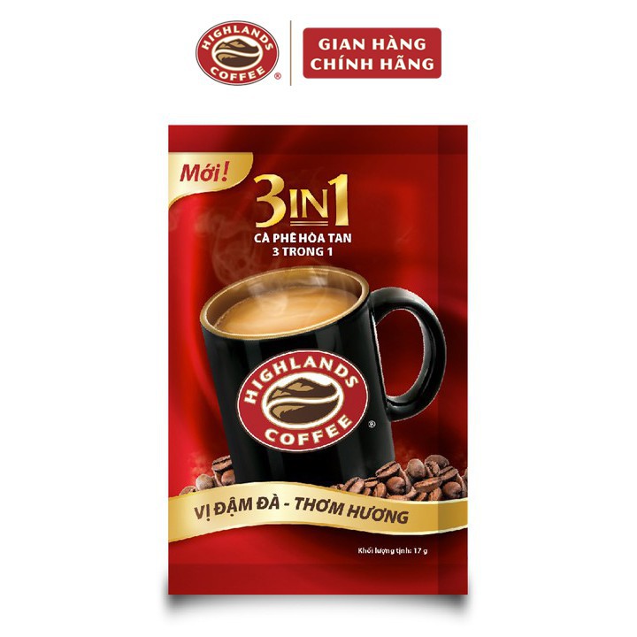 Cà Phê Highlands Coffee 3in1 Hòa Tan (hộp 40 Gói x 17g/gói) date mới, có NOWSHIP