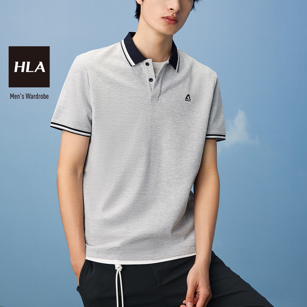 HLA - Áo Thun Polo Nam Gentle Pure Color Short Sleeve POLO Shirt