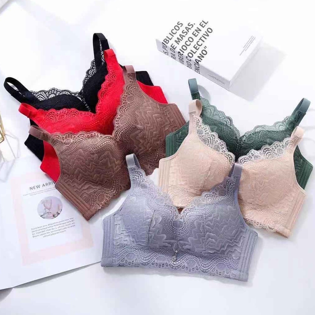 Áo lót ren AOWEINISI không gọng có mút nâng ngực thoáng khí quyến rũ dành cho nữ