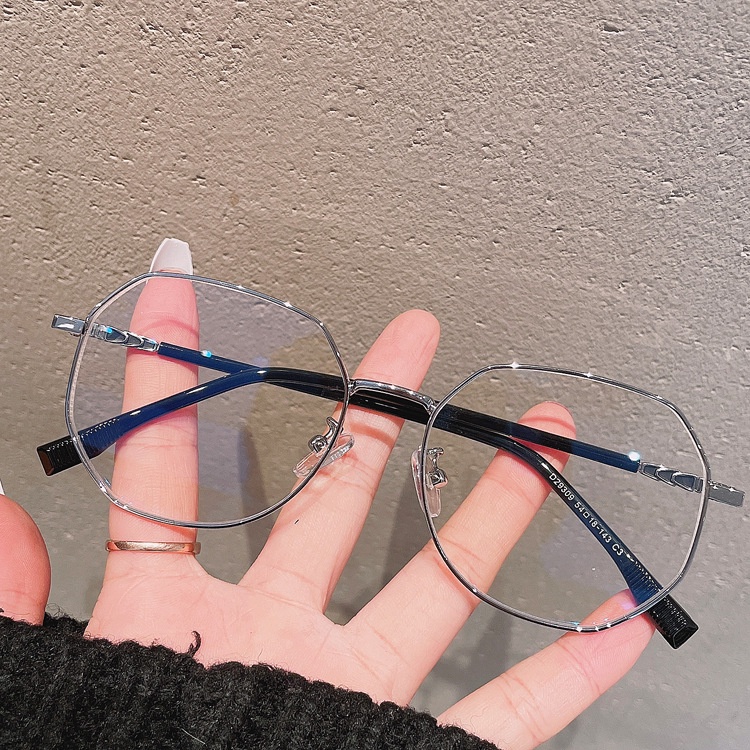 Mắt kính VIENDO gọng đa giác bằng kim loại đổi màu chống ánh sáng xanh/ tia UV cho nam nữ có cắt kính cận theo yêu cầu