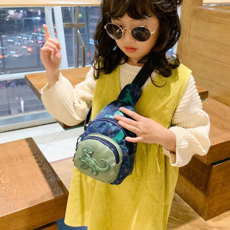 Túi Đeo Chéo In Hình Khủng Long Dễ Thương Cho Bé Gái 1-7 Tuổi
