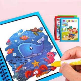 Tranh tô màu nước ma thuật, sách tập tô thần kỳ, magic water book cho bé nhiều chủ đề Doli Kids