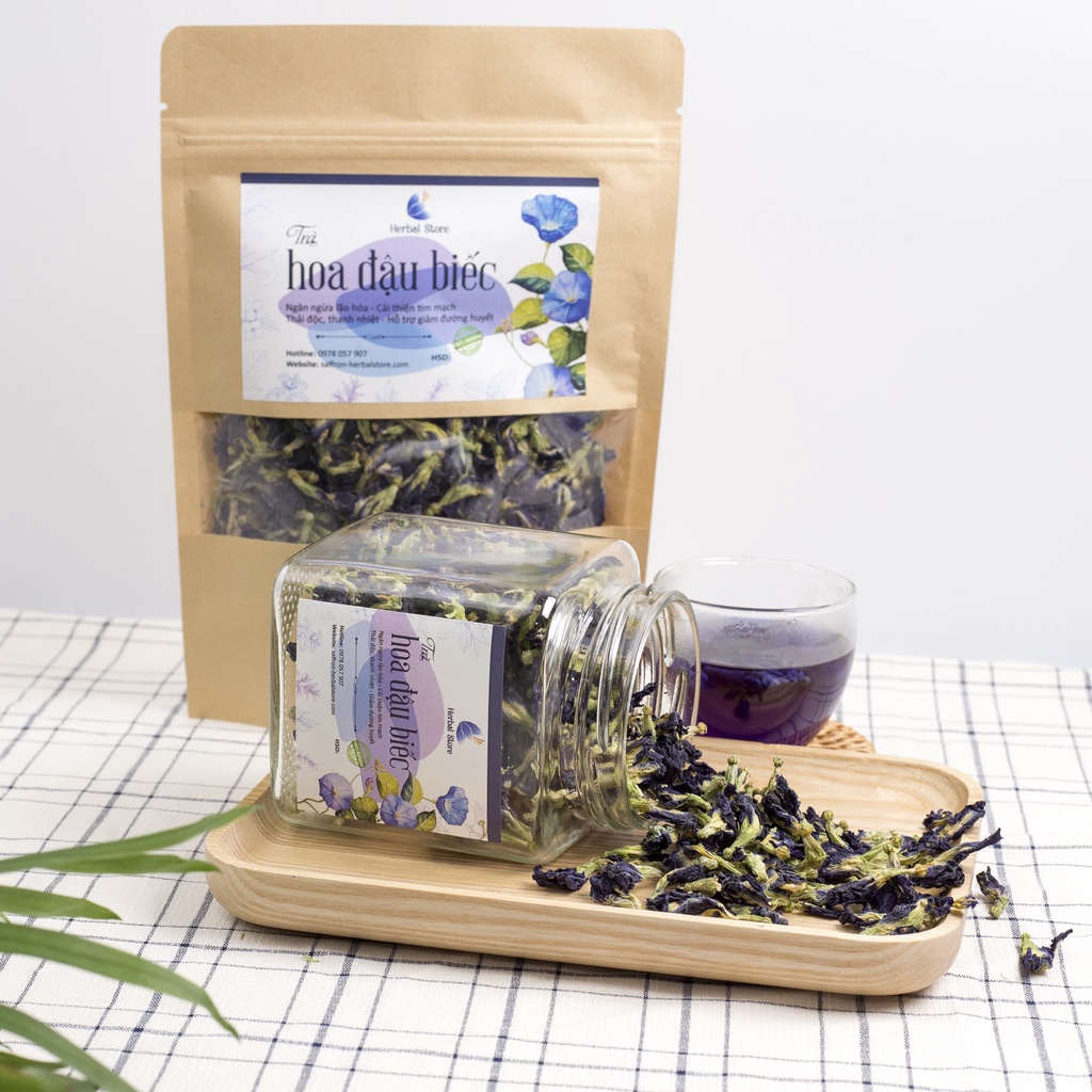 Trà hoa đậu biếc sấy khô 100% thiên nhiên giúp giảm đường huyết, dưỡng nhan, thanh lọc cơ thể