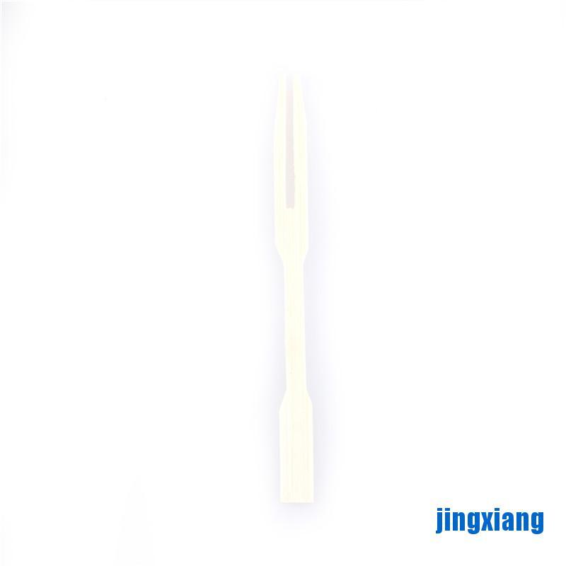 [jing] 80Pcs Bamboo Disposable Wooden Fruit Fork Dessert Forks Tableware Party Decor [vn]